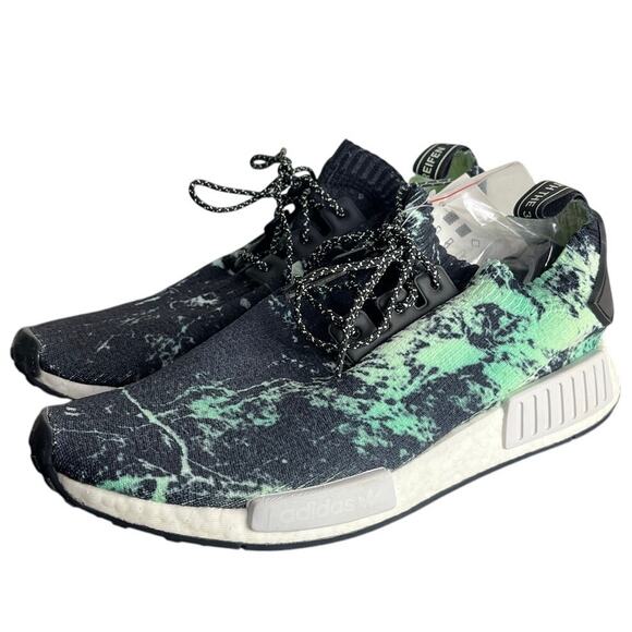Adidas‎ Sneakers Mens Size 10 BB7996 Black NMD R1 Marble Primeknit Low Top